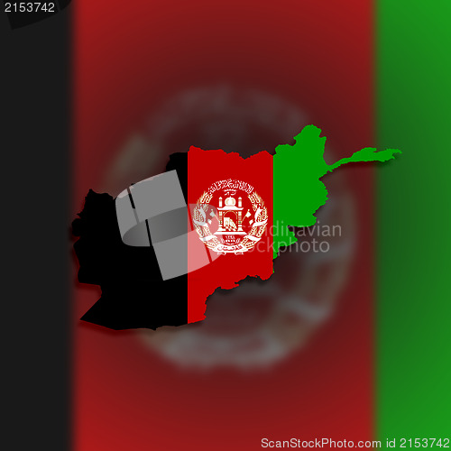 Image of Map of Afghanistan filled with flag