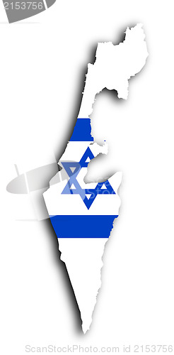 Image of Israel map with the flag inside