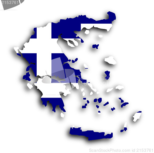 Image of Greece map with the flag inside