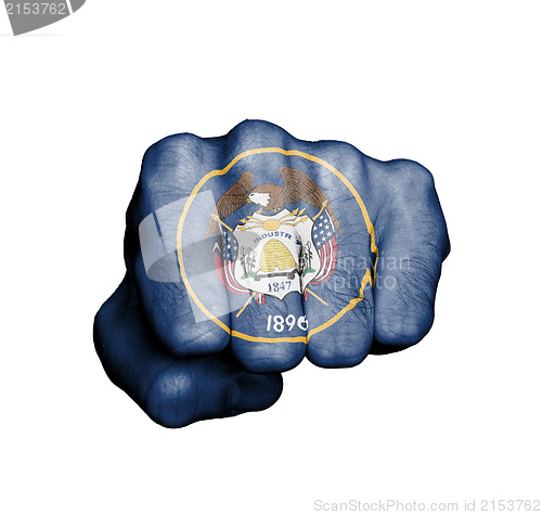 Image of United states, fist with the flag of Utah