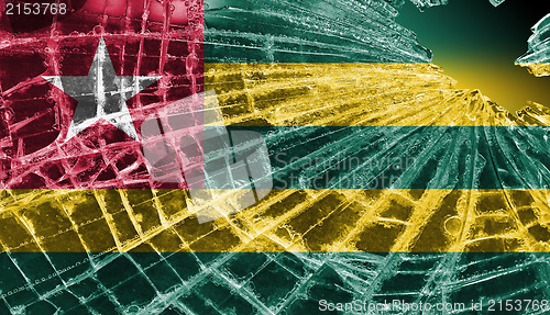 Image of Broken ice or glass with a flag pattern, Togo