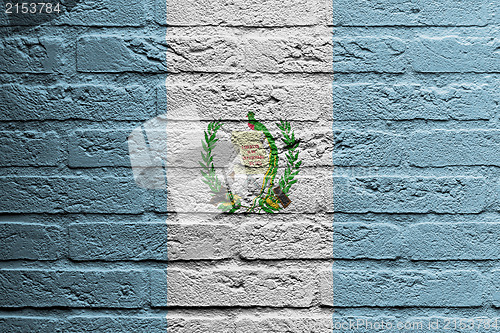 Image of Brick wall with a painting of a flag, Guatemala