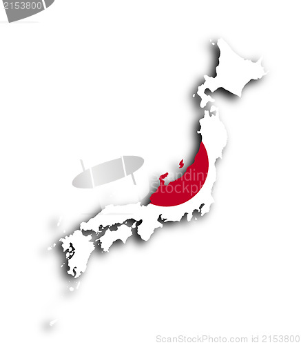 Image of Japan map with the flag inside