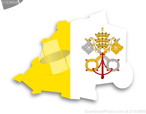 Image of Map of Vatican City filled with flag