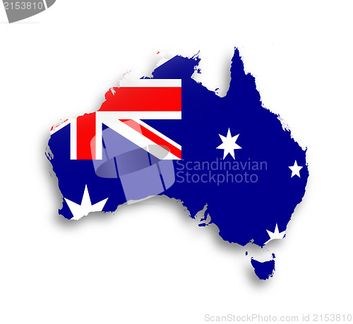 Image of Australia map with the flag inside