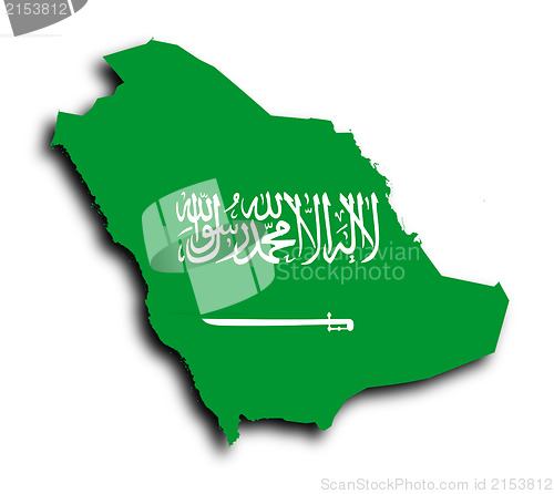 Image of Saudi arabia map filled with flag