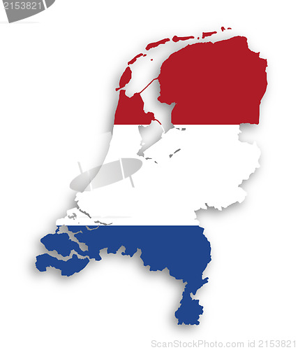 Image of Map and flag of the Netherlands