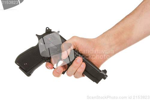 Image of Disarming, hand giving a gun