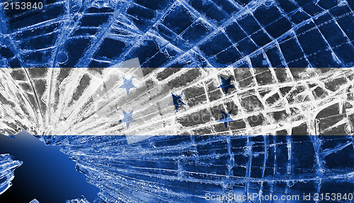 Image of Broken glass or ice with a flag, Honduras