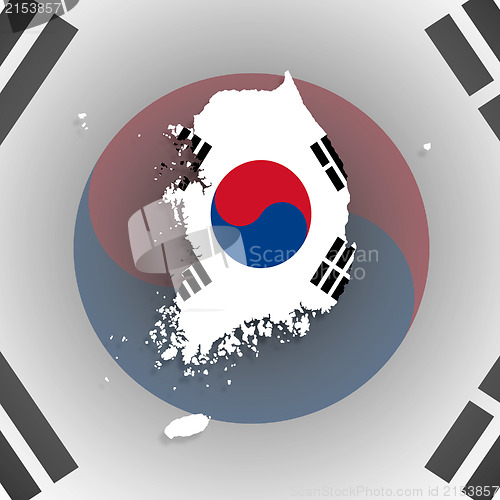 Image of Map of South Korea isolated