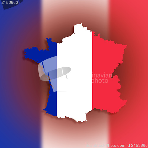 Image of Map of the French Republic with national flag