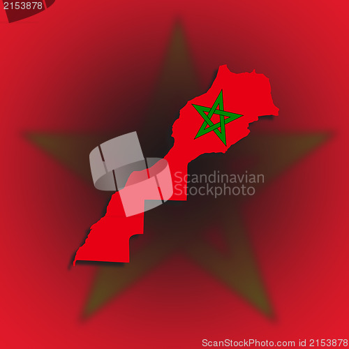 Image of Morocco map with the flag inside
