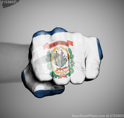 Image of United states, fist with the flag of West Virginia