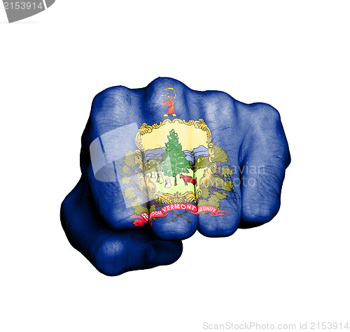 Image of United states, fist with the flag of Vermont