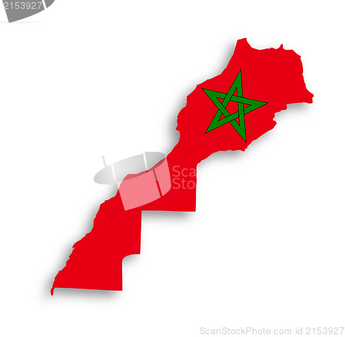 Image of Morocco map with the flag inside
