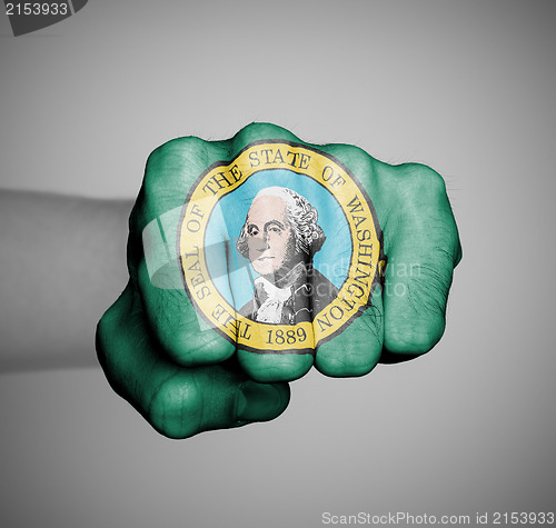 Image of United states, fist with the flag of Washington