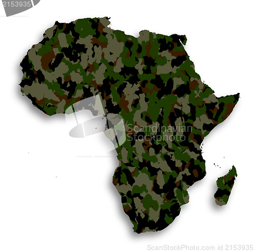 Image of Map of Africa filled with camouflage pattern