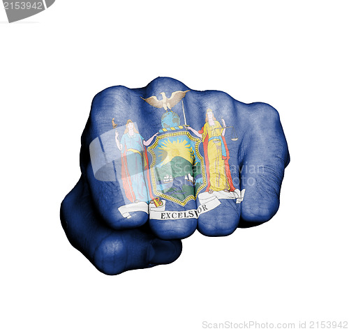 Image of United states, fist with the flag of New York