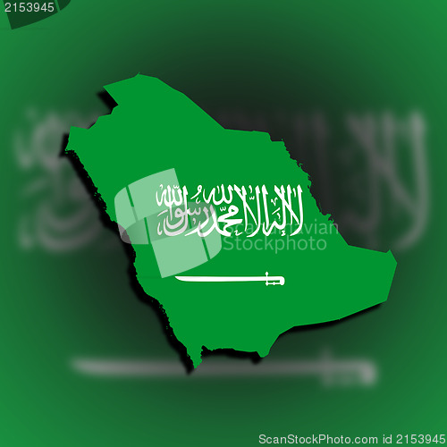 Image of Saudi arabia map filled with flag