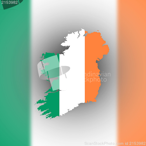 Image of Map of Ireland with flag inside