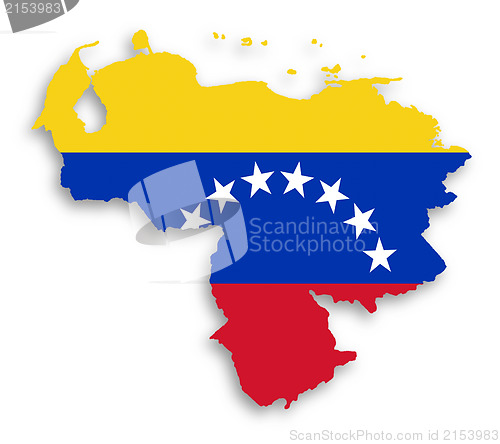 Image of Venezuela map with the flag inside
