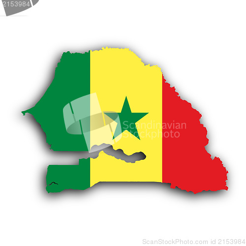 Image of Senegal map with the flag inside