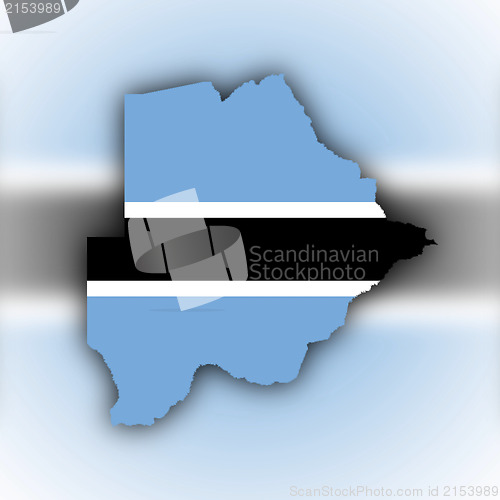 Image of Country shape outlined and filled with the flag of Botswana