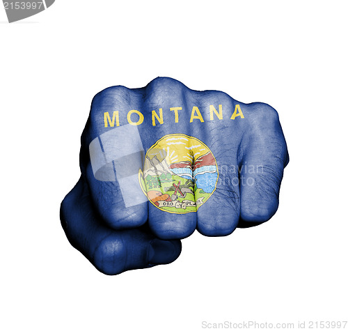 Image of United states, fist with the flag Montana