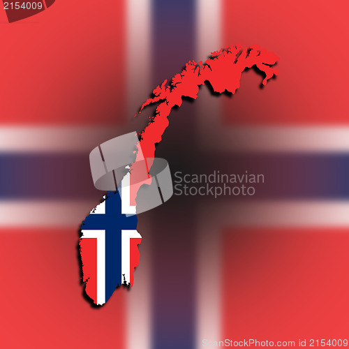 Image of Norway map with the flag inside