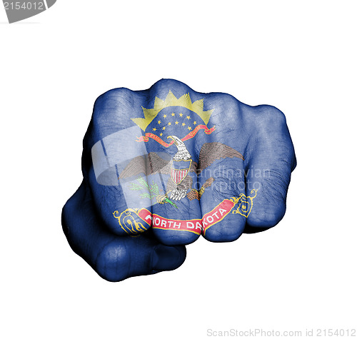 Image of United states, fist with the flag of North Dakota