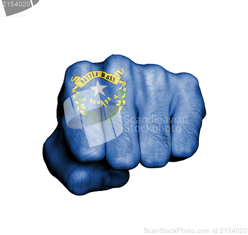 Image of United states, fist with the flag of Nevada