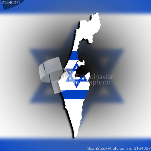 Image of Israel map with the flag inside