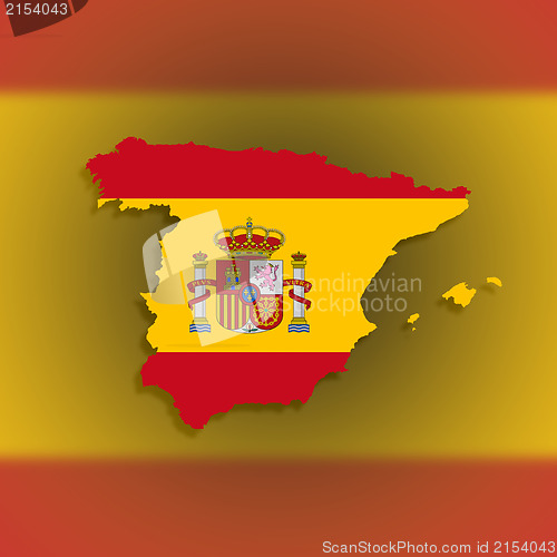 Image of Spain map with the flag inside