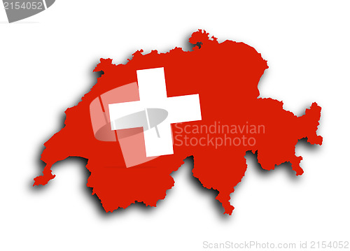Image of Switzerland map with the flag inside