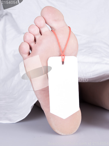 Image of Dead body with toe tag