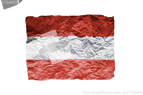 Image of Close up of a curled paper on white background