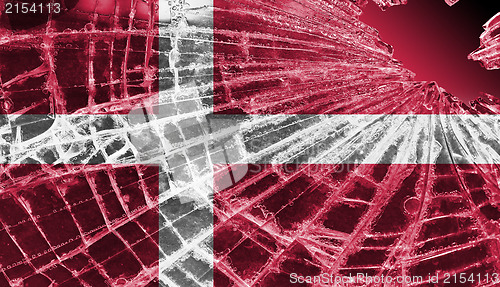 Image of Broken ice or glass with a flag pattern, Denmark