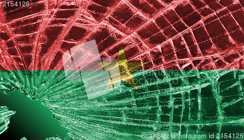 Image of Broken glass or ice with a flag, Burkina Faso