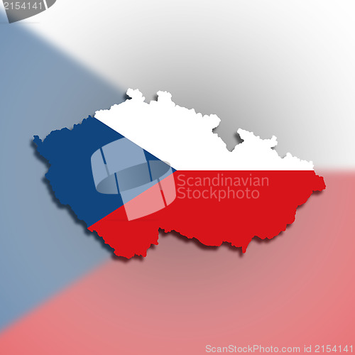 Image of Map of The Czech Republic filled with flag