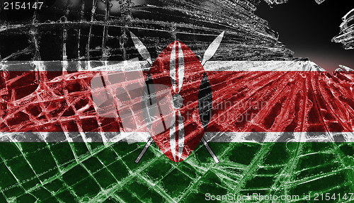 Image of Broken ice or glass with a flag pattern, Kenya