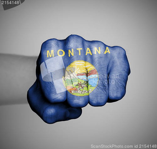 Image of United states, fist with the flag Montana