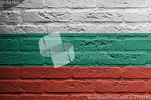 Image of Brick wall with a painting of a flag, Bulgaria