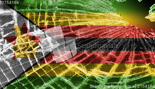 Image of Broken ice or glass with a flag pattern, Zimbabwe 