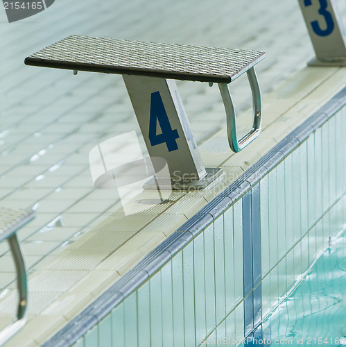 Image of Swim race starting block