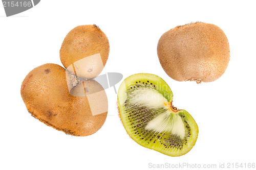 Image of Fresh kiwis with funny deformations