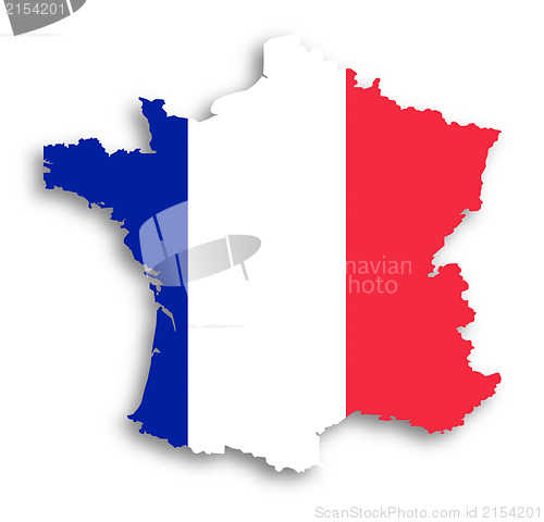 Image of Map of the French Republic with national flag