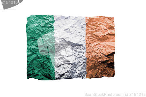 Image of Close up of a curled paper on white background