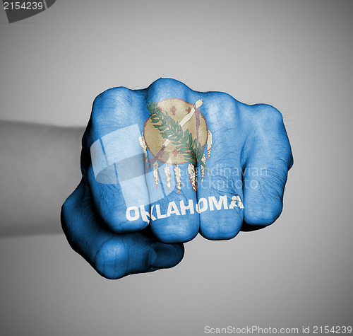 Image of United states, fist with the flag of Oklahoma