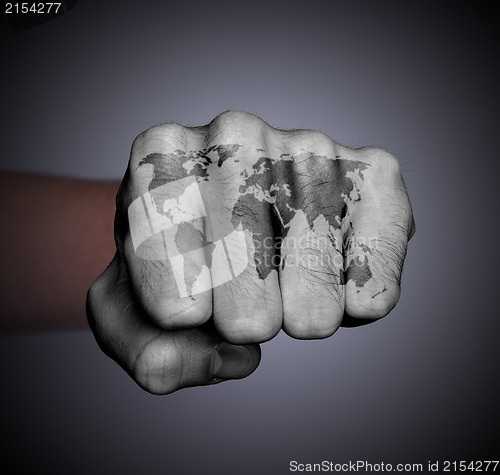 Image of Front view of a punching hand