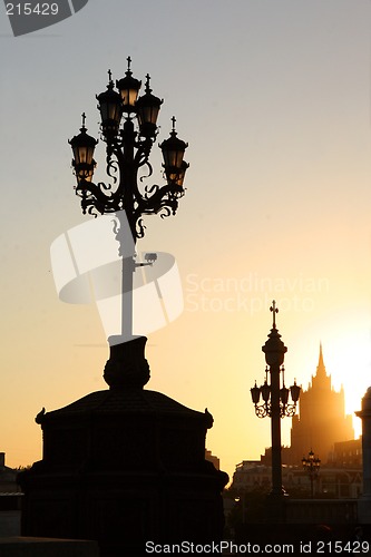 Image of Lampposts at sunset